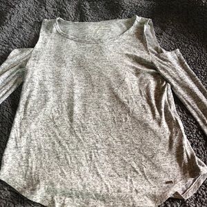 Hollister gray cold shoulder long sleeve